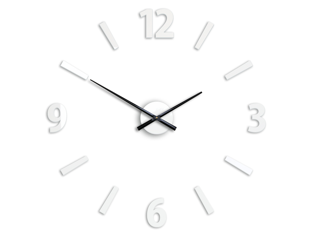 Moderné nástenné hodiny KLAUS WHITE HMCNH061-white