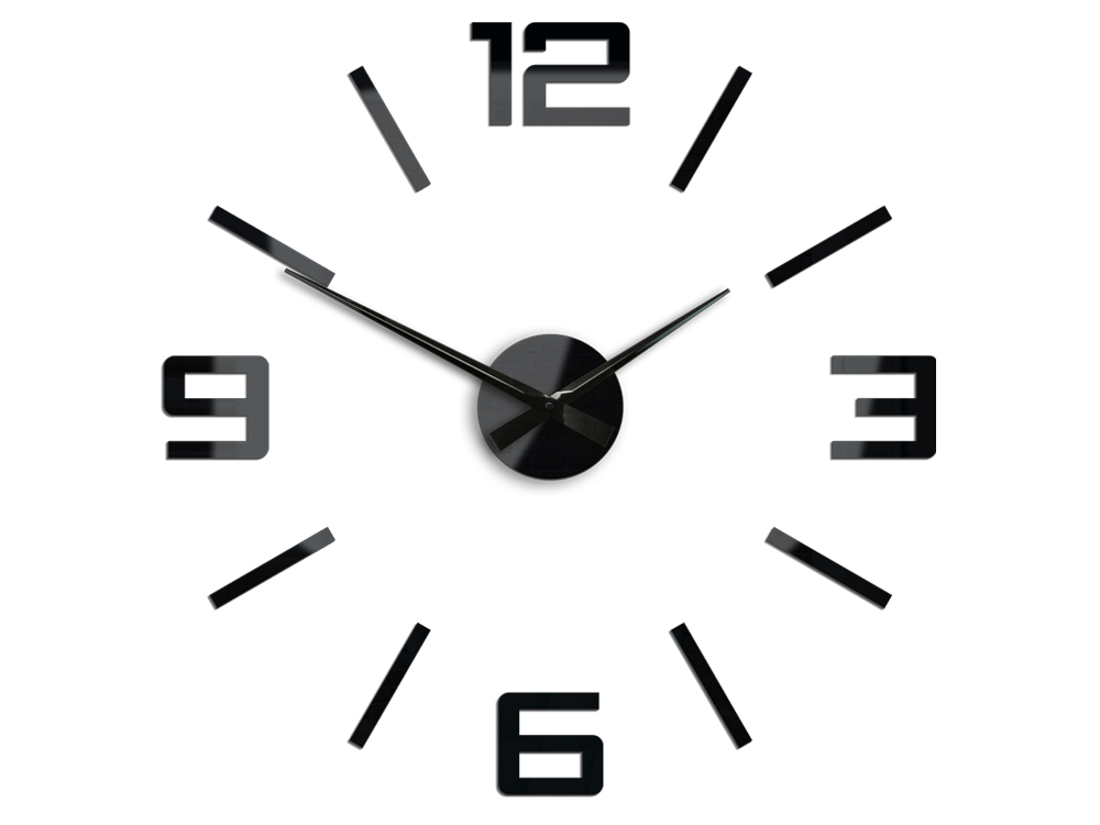 Moderné nástenné hodiny SILVER XL BLACK HMCNH065-black