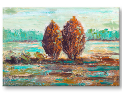 Maľovaný obraz na stenu KRAJINA 1 dielny CFAZH5068E1 - 90x60 cm